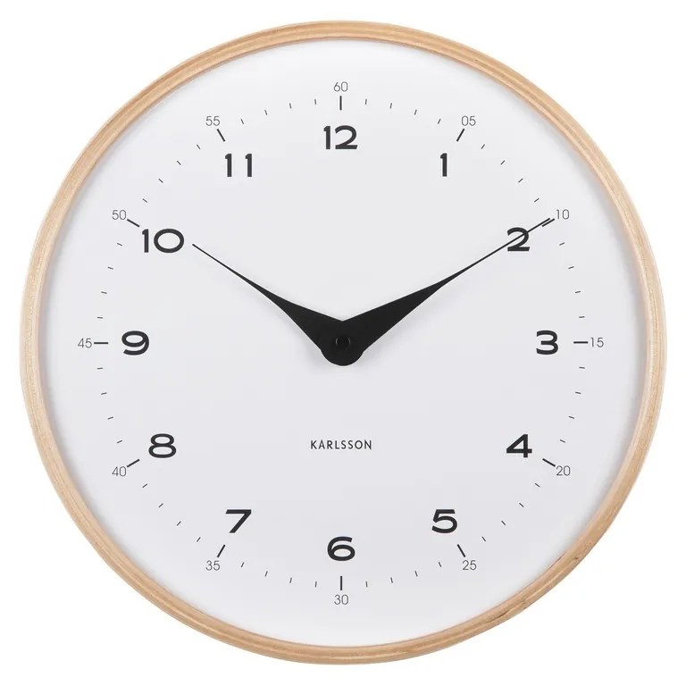Dizajnové nástenné hodiny Karlsson 5995WH biele,priemer 30 cm