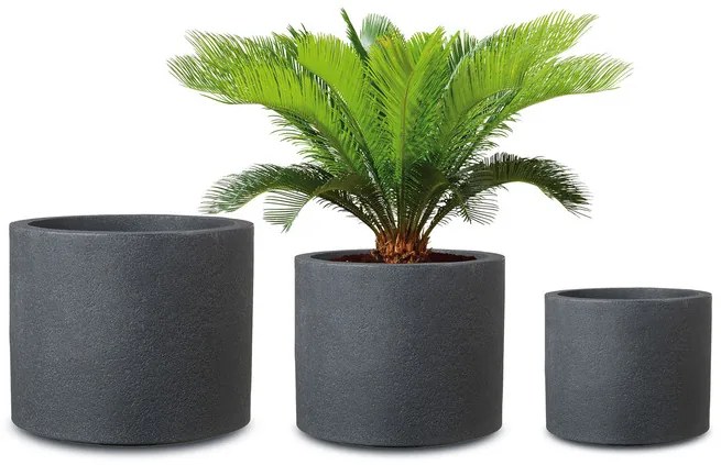 Scheurich Kvetináč Riva (žula/čierna, Ø 40 cm)  (100349892)