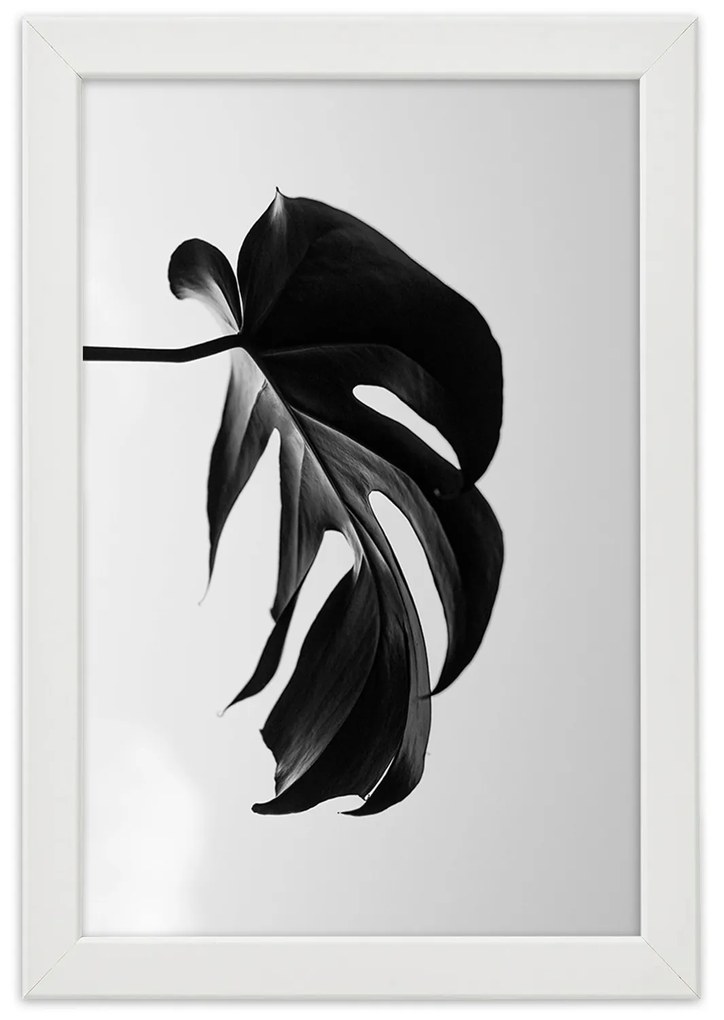 Gario Plagát Čierna a biela monstera list Farba rámu: Bez rámu, Rozmery: 20 x 30 cm