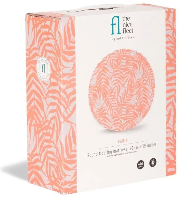 Oranžový nafukovací plážový matrac The Nice Fleet Bahia