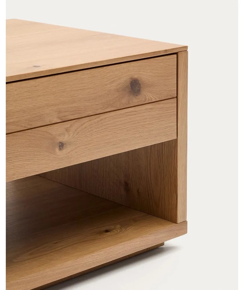 Konferenčný stolík v dekore duba v prírodnej farbe 60x140 cm Alguema – Kave Home