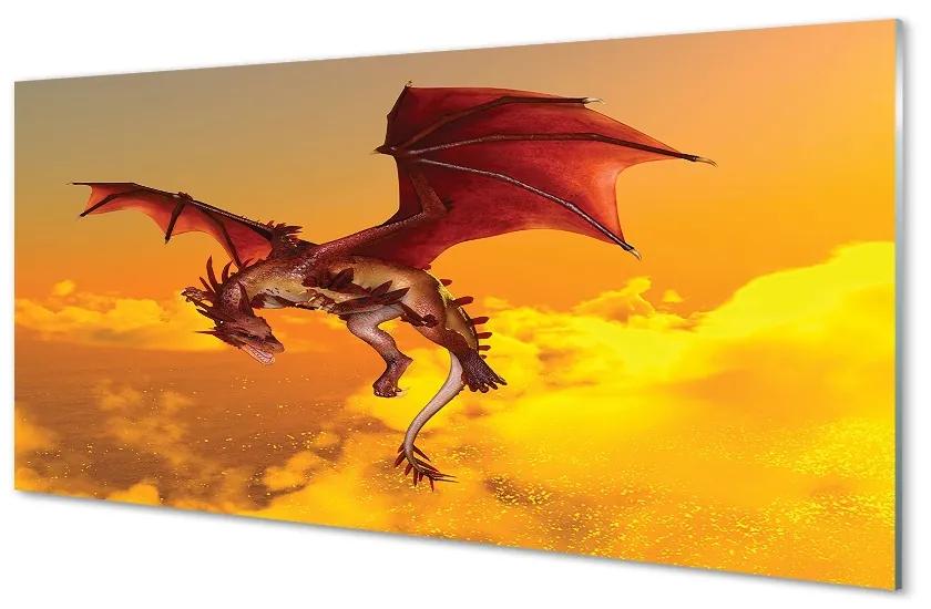 Sklenený obraz Zamračené oblohy drak 100x50 cm