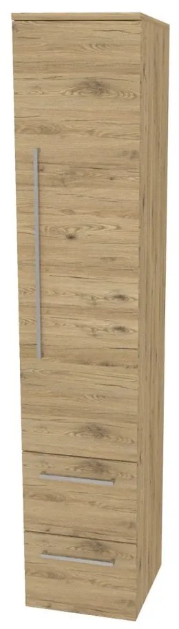 Mereo, Mereo Bino, kúpeľňová skrinka vysoká 163 cm, pravá, Multidecor, Dub San remo sand, MER-CN698DSAN