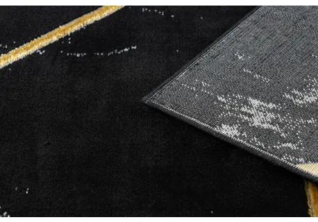 Koberec EMERALD exkluzívne 2000 glamour, štýlový geometrický, mramor čierna / zlato Veľkosť: 80x150 cm