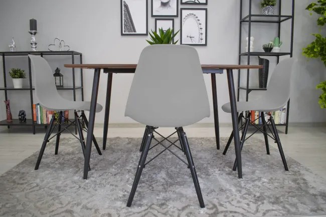 Set troch jedálenských stoličiek OSAKA sivé (čierne nohy) 3ks