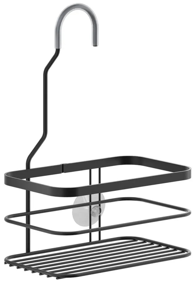 Čierna závesná kúpeľňová polica Metaltex Origin