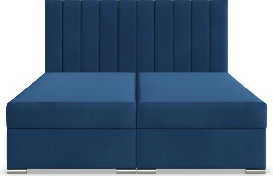 Manželská posteľ AGEN Velvet 160×200 cm tmavomodrá