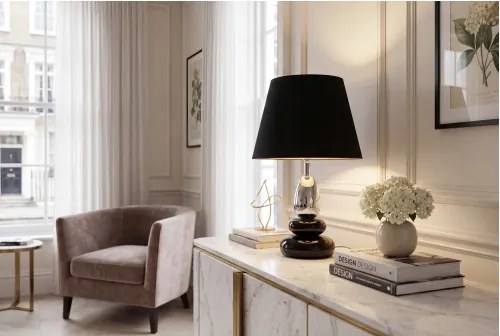 Stolová lampa 70019 Zen Black Silver  - Komfort-nábytok