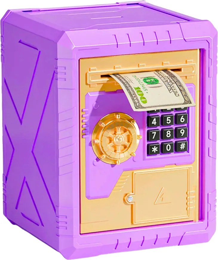 LEAN Detský elektronický trezor - fialová