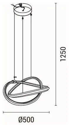 LED Luster na lanku LED/38W/230V 3000K 50x120 cm