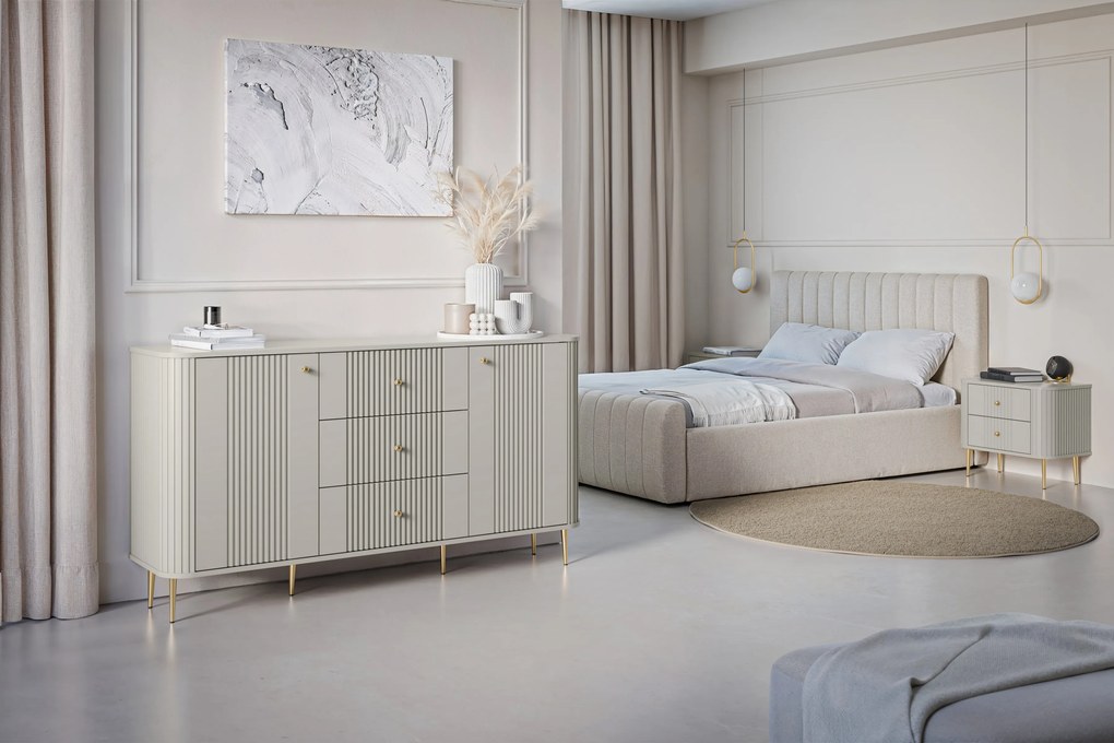 Nočné stolíky Vespera 56 cm - 2 ks - kašmírová / zlatá