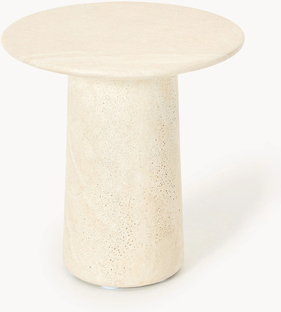 Okrúhly pomocný stolík's travertínovým vzhľadom Jael