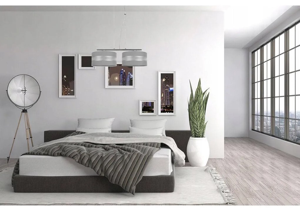 Závesné svietidlo Elegance, 2x textilné tienidlo (mix 4 farieb)