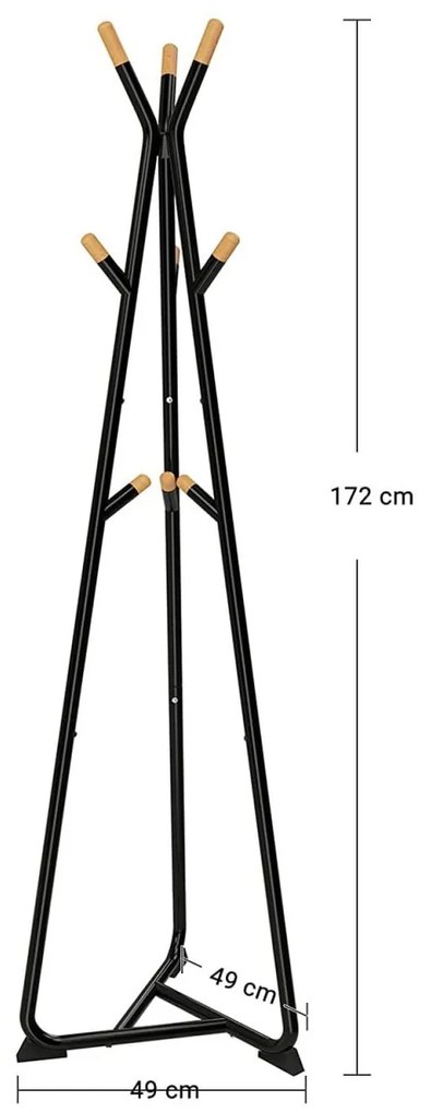 SUPPLIES PROXIMA RCR15BY vešiak na oblečenie podlahový v modernom štýle - čierna farba