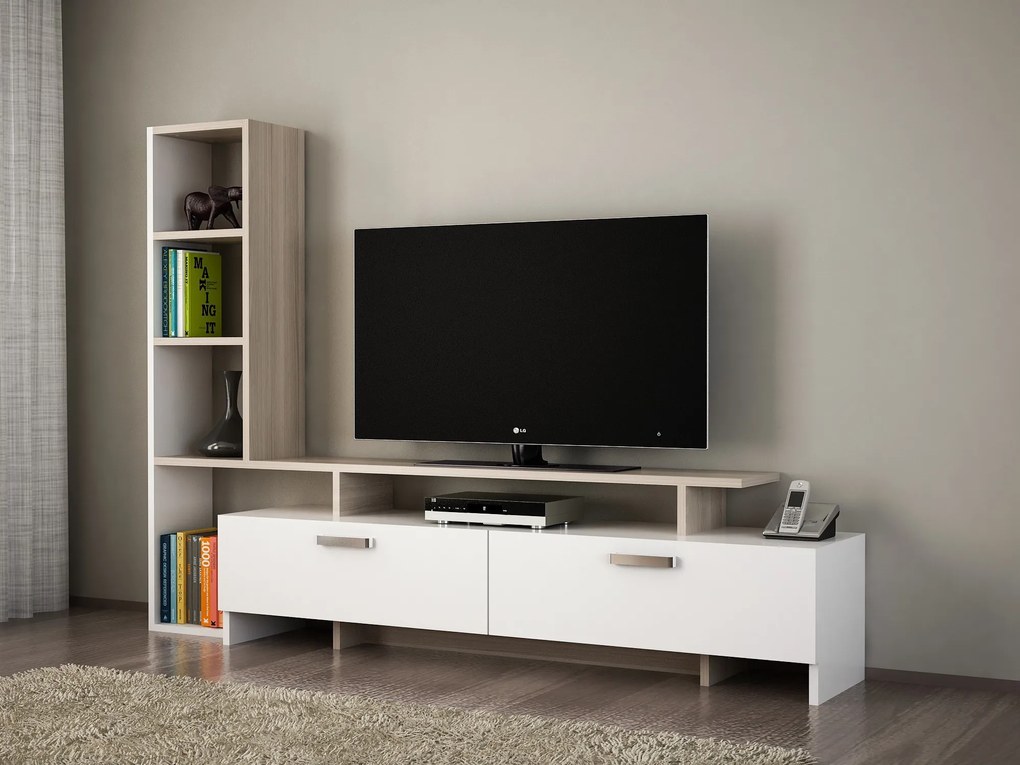 TV stolík/ skrinka Simka (biela + cordoba). Akcia -14%. Vlastná spoľahlivá doprava až k Vám domov. 1063121