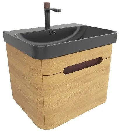 Kúpeľňová skrinka s umývadlom SAT Fusion 57,5x43x45 cm dub medový mat SATFUSION60DMBKMBA, 1 ks