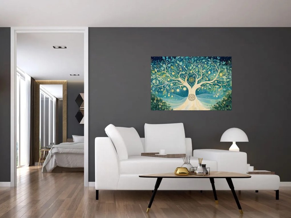 Obraz – Magický strom so špirálami (90x60 cm)