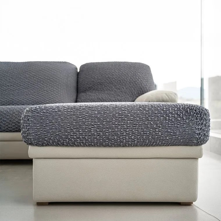 Bielastické poťahy MODULO tmavosivé široký otoman (96-120 cm x 135-190 cm)