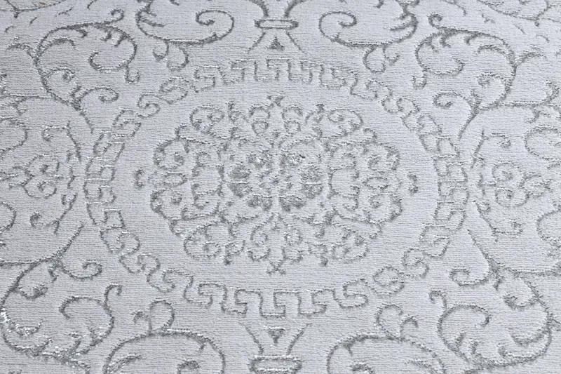 Moderný MEFE koberec 8373 Ornament, rám - Štrukturálny, dve vrstvy rúna sivá Veľkosť: 140x190 cm