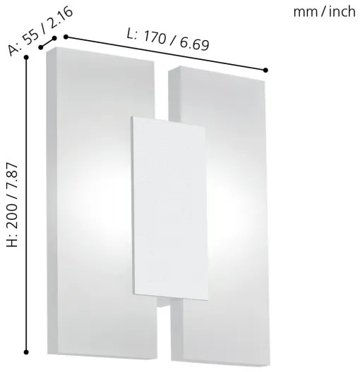 Eglo 96042 - LED nástenné svietidlo METRASS 2 2xLED/4,5W/230V