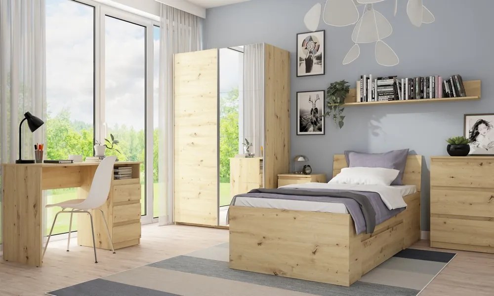 Šatníková skriňa Carlos 150/61 2D, dub artisan, 150 cm