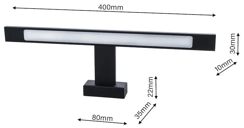 Nástenné LED svietidlo Shine, 1x LED 7w, 4000k, (40 cm), b