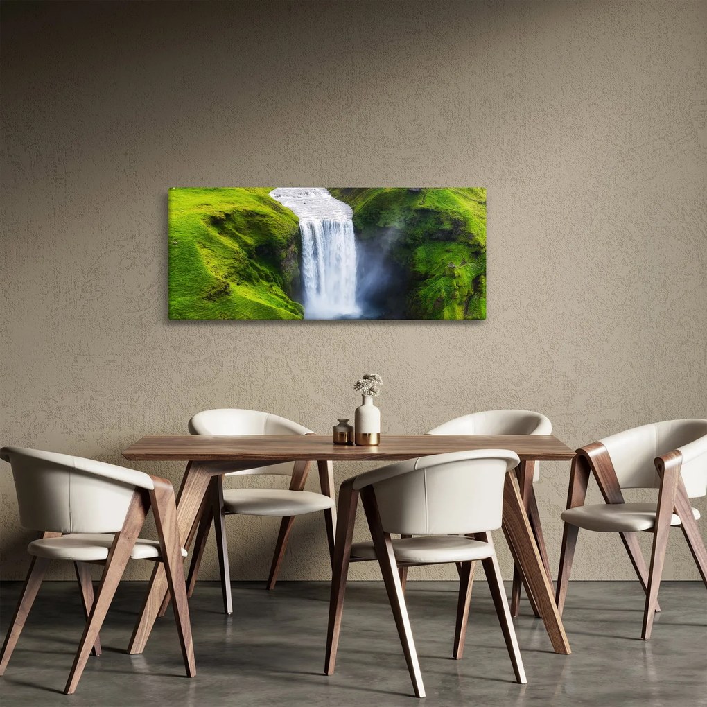 Obraz - Vodopád Skogafoss (120x50 cm)