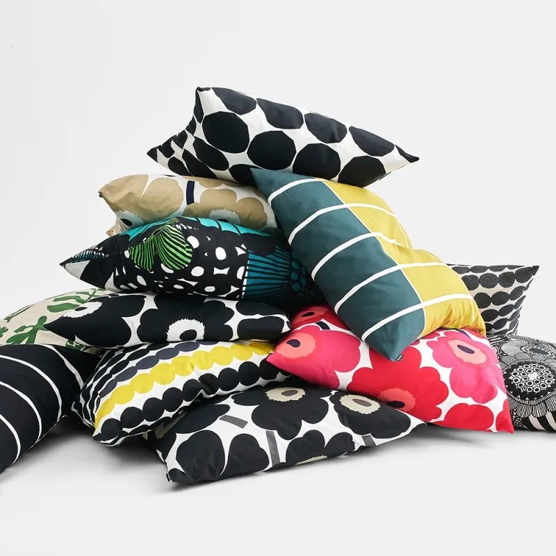 Obliečka na vankúš Pieni Unikko 50x50, červeno-biela