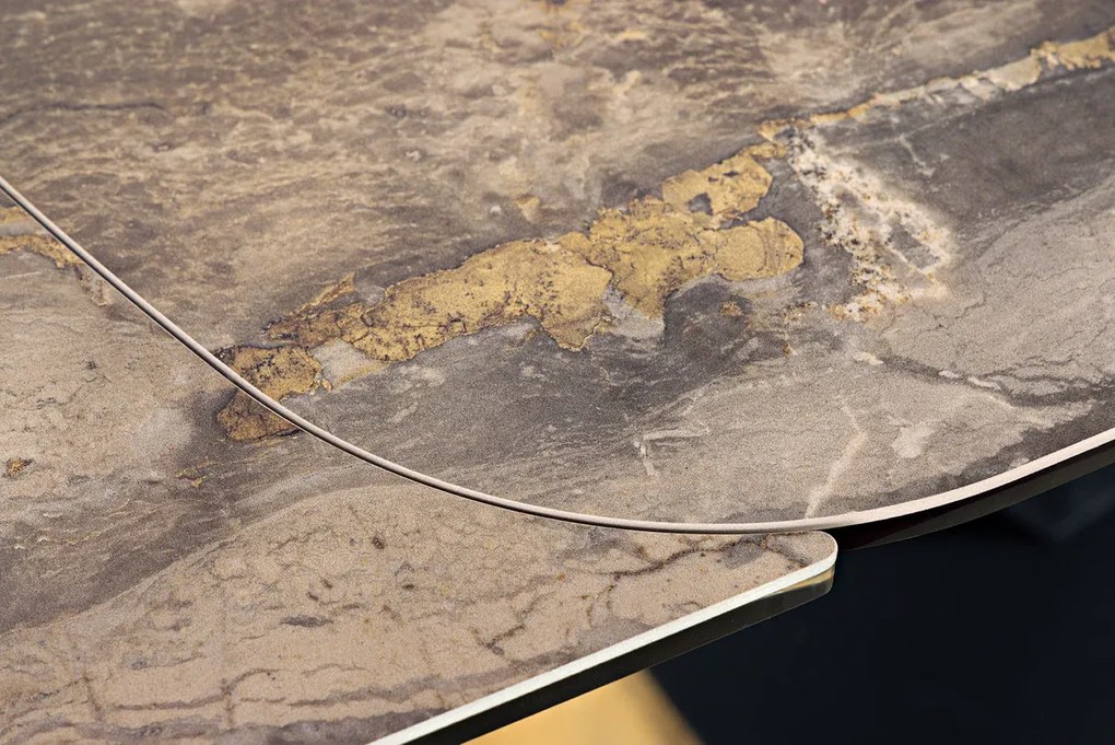 Luxusný rozkladací jedálenský stôl ILINOIS 180-220-260 cm – v taupe mramorovom dekore