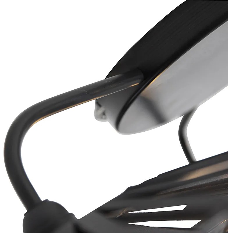 Rustikálne stropné svietidlo čierne 3-svetlo - Leia