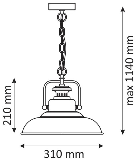 Luster na reťazi ICELAND 1xE27/20W/230V