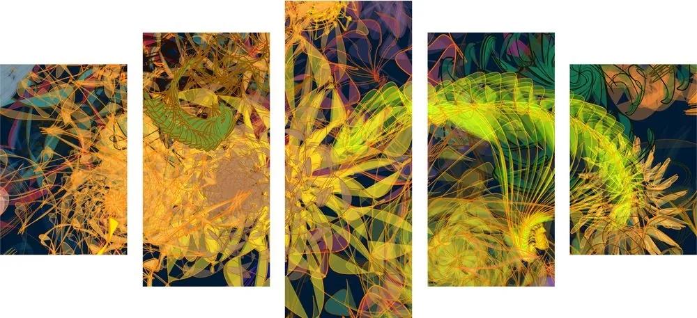 5-dielny obraz farebné abstraktné umenie - 200x100