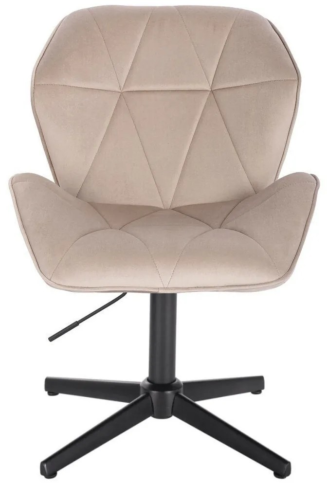 LuxuryForm DESIGN Stolička MILANO MAX VELUR na čiernom kríži - latte