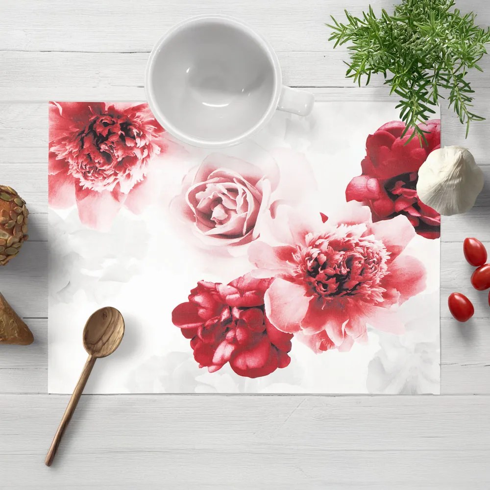 Biante Dekoračné prestieranie na stôl PM-017 Veľké červené kvety 30x40 cm