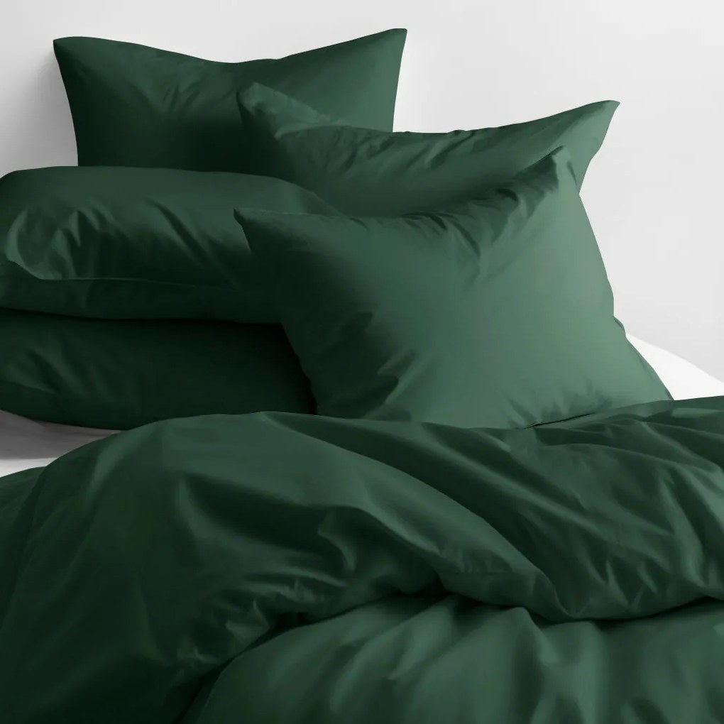 Goldea bavlnené posteľné obliečky - tmavo zelené 220 x 200 a 2ks 70 x 90 cm (šev v strede)