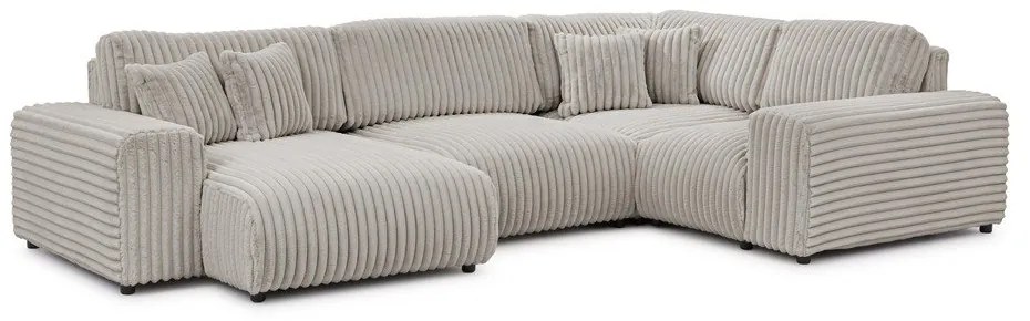 Svetlosivá menčestrová rohová pohovka (pravý roh/do tvaru "U") Justin – Ropez