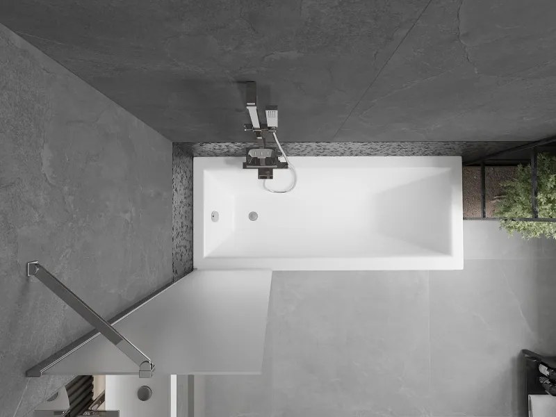 Mexen Next, vaňová zástena 1-krídlová 50 x 150 cm, fixné krídlo, 6 mm námraza sklo, chrómový profil, 895-050-000-00-30-01