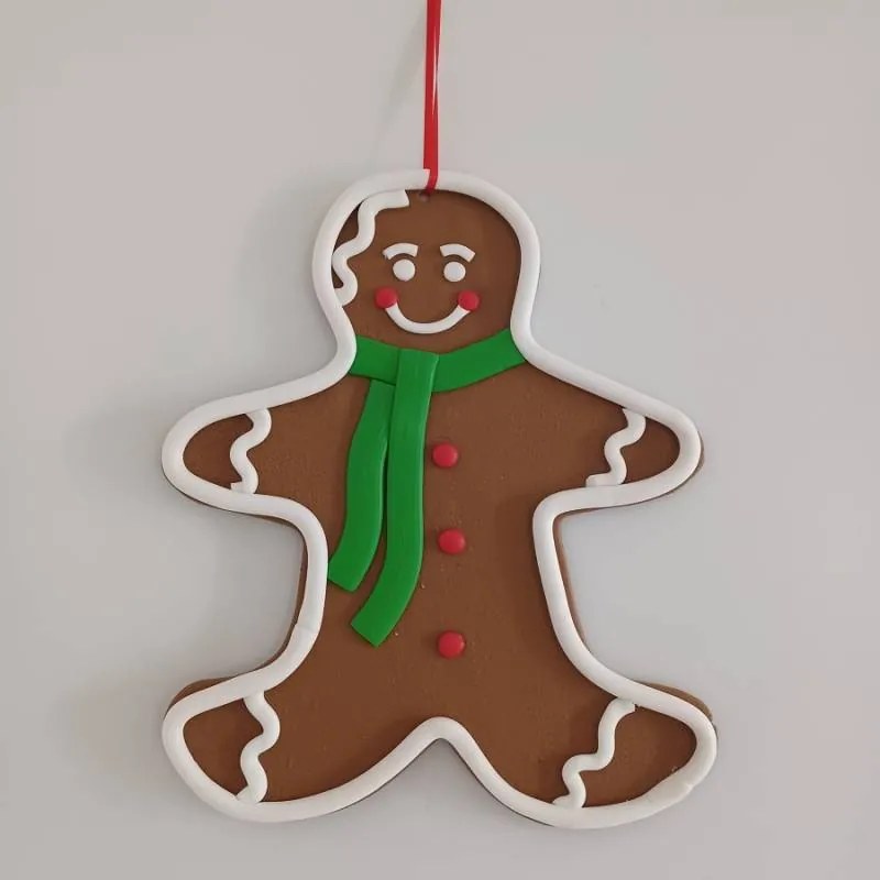 DECOLED Perník panáček, prům. 26,5 x 31 cm, zelená šála