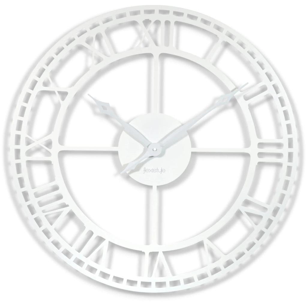 Kovové nástenné hodiny z21a-2-2-x 80cm, biela