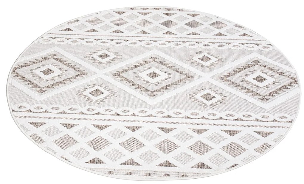 Dekorstudio Okrúhly terasový koberec SANTORINI - 435 krémový Priemer koberca: 120cm