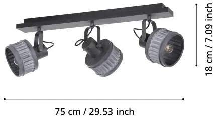 Eglo 43446 - Bodové svietidlo TURROCK 3xE27/28W/230V