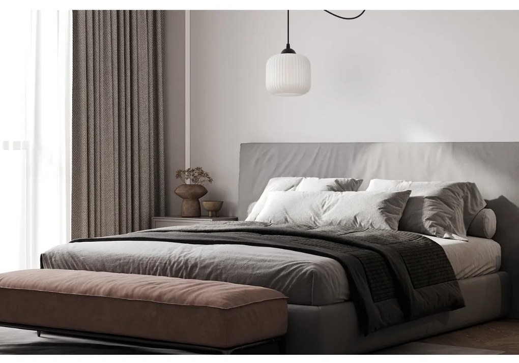 Závesné svietidlo Riffle Spider, 1x biele sklenené tienidlo, b