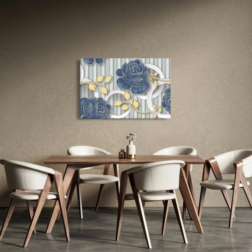 Obraz - Ruže a kruhy (90x60 cm)
