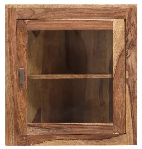 furniture-nabytek.cz - Masívna nástenná skrinka do kúpeľne Lagos z palisandra, lakovaná, hnedá – 60×32×65 cm