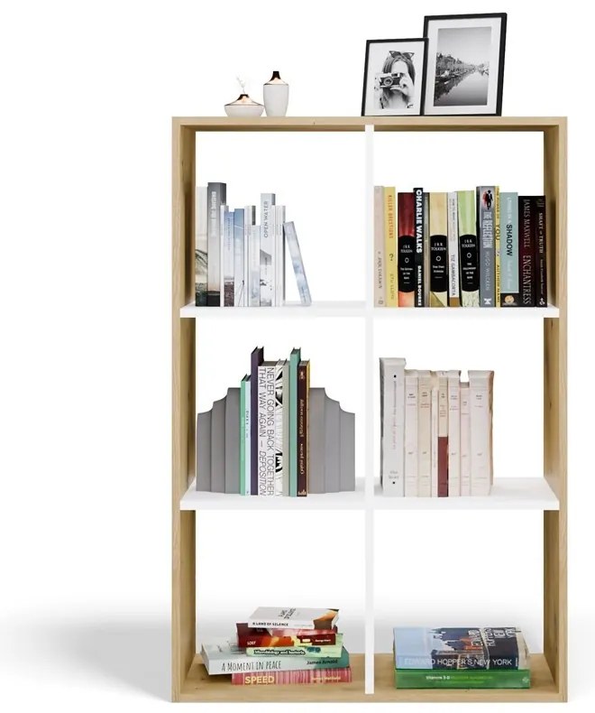 Regál Malax 2x3 110 cm dub Artisan/bílý