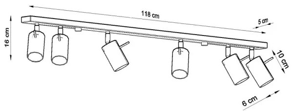 Sollux SL.0334 - Bodové svietidlo RING 6L 6xGU10/10W/230V čierna