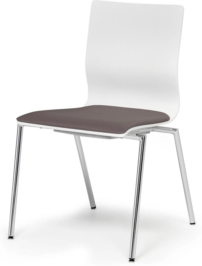Konferenčná stolička Whistler, šedá/biela/chróm