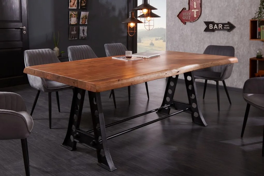 Jedálenský stôl Massive Industrial 220 cm akácia