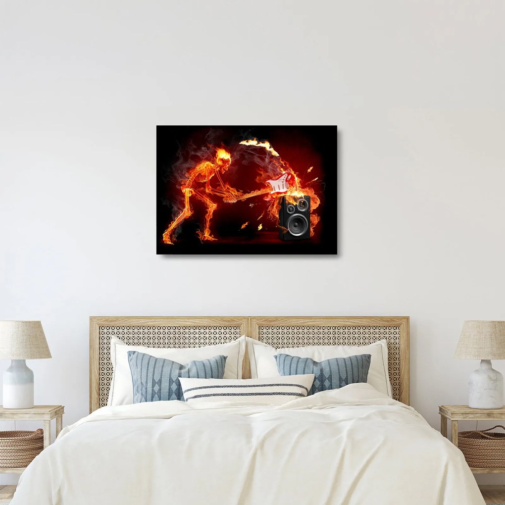 Sklenený obraz - Hudba v plameňoch (70x50 cm)