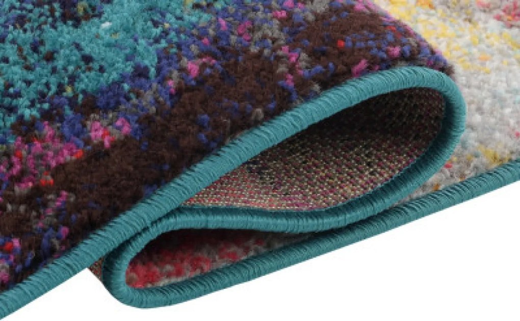 TA Koberec 9802A Svetlo sivá Tmavo tyrkysová SALSA Rozmer: 80x150 cm